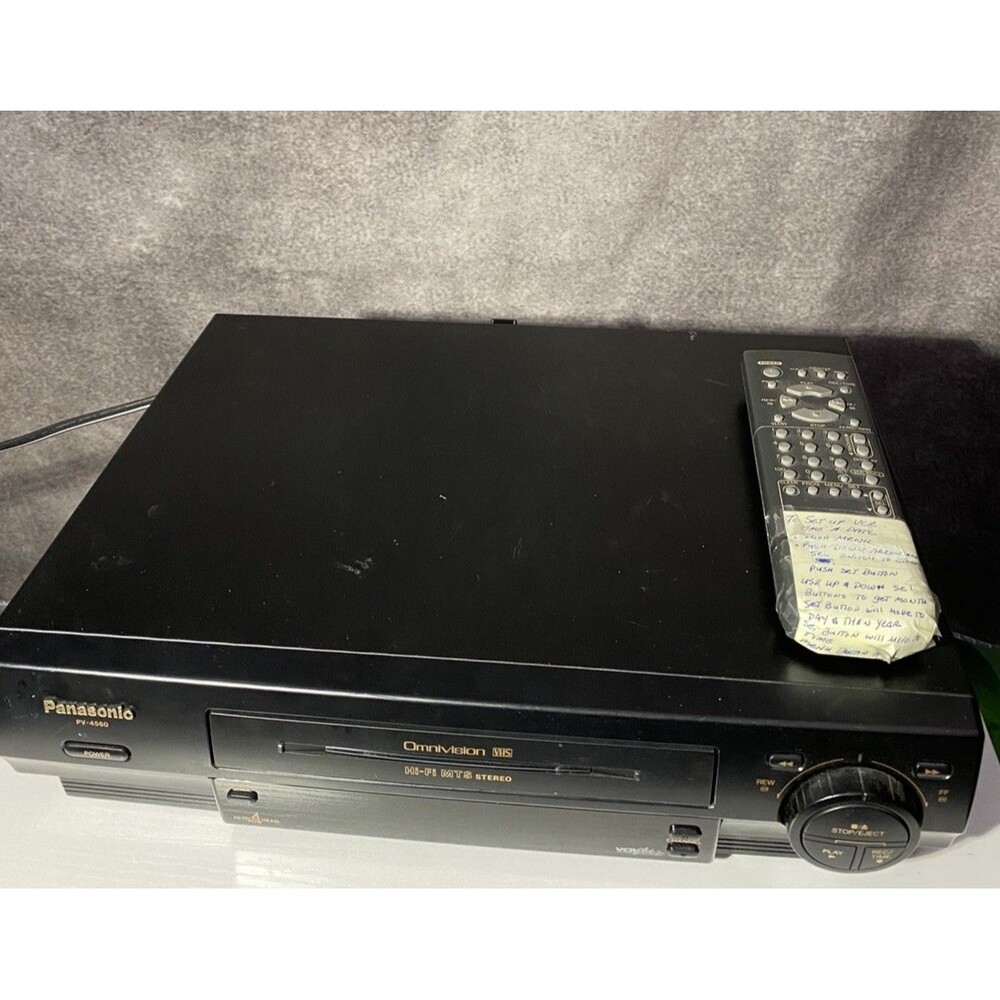 Panasonic PV-4560 VHS VCR Hi-Fi Stereo 4-Head - Tested & Working w/ Remote